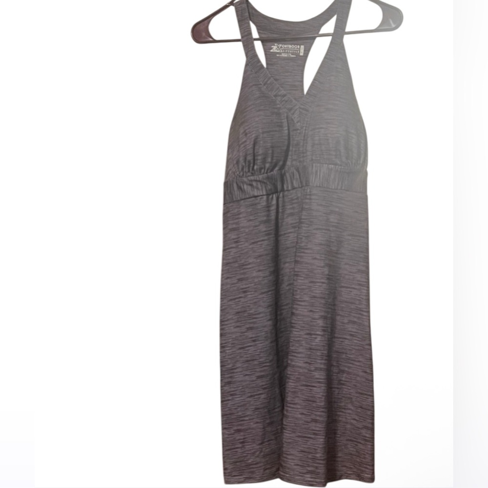 Outdoor Lifestyle Heathered Gray Racer Back Dress NWT